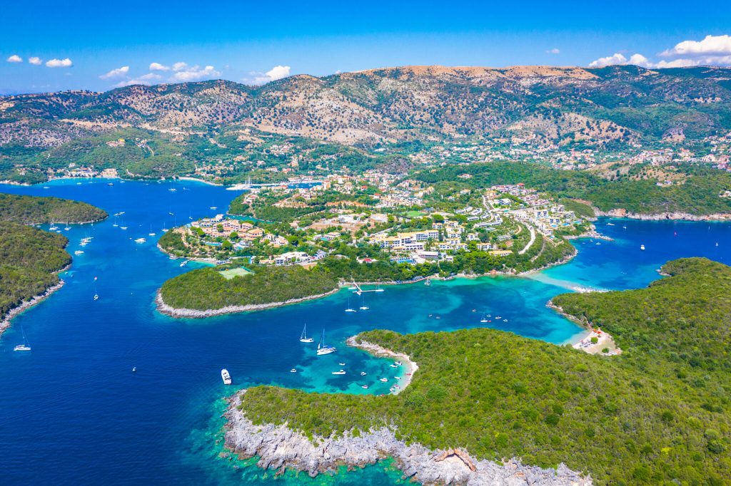 Aerial,View,Of,Iconic,Paradise,Sandy,Beaches,With,Turquoise,Sea